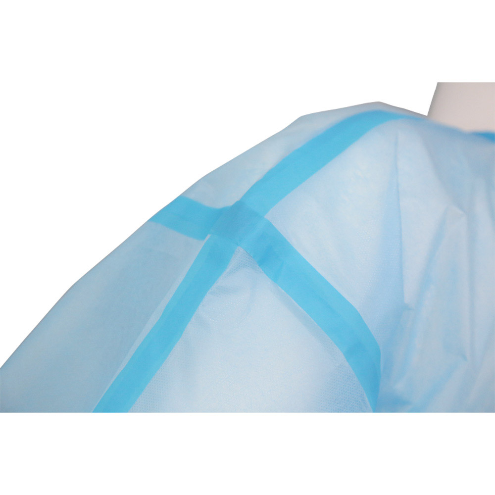 Medical Disposable isolation suit blue (plus adhesive strip)