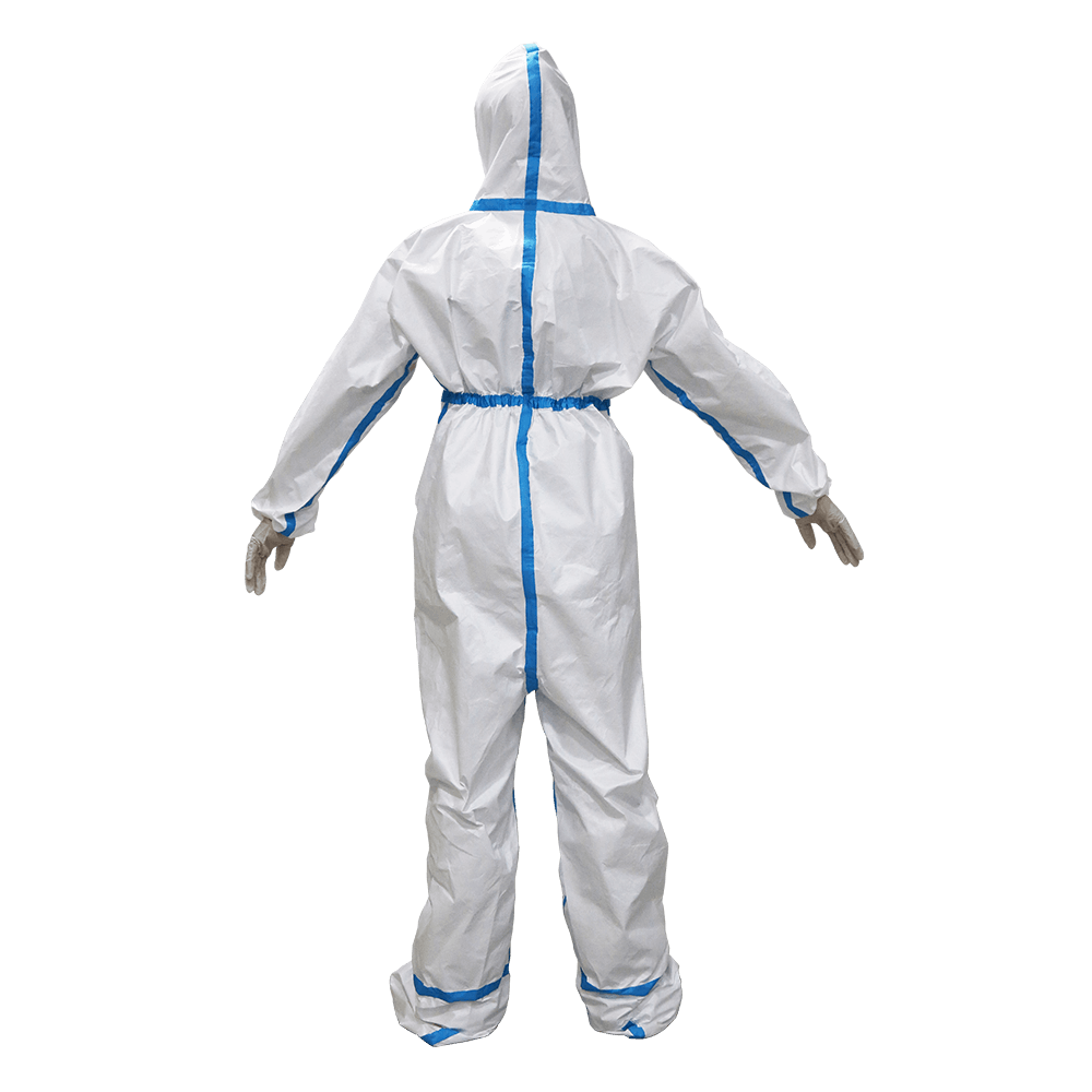 White medical disposable protective suit